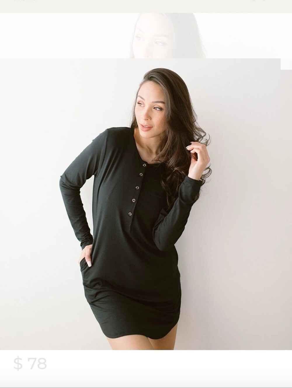 BNWT Albion Fit Serenity PJ Dress Black M